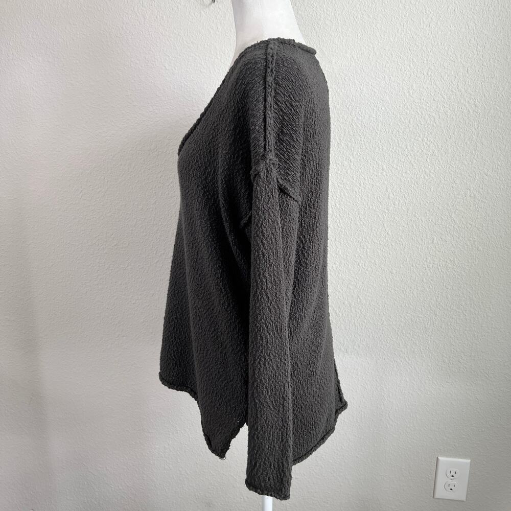 Aerie American Eagle Oversized Knit Sweater Women's S Gray Scoop Neck Relaxed - Picture 5 of 8